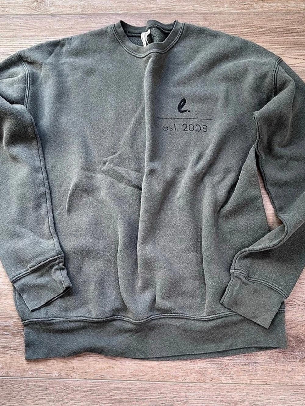 e. Allen Bella+Canvas Fleece Collection Crewneck Sweatshirt Green Small